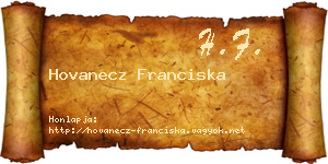 Hovanecz Franciska névjegykártya